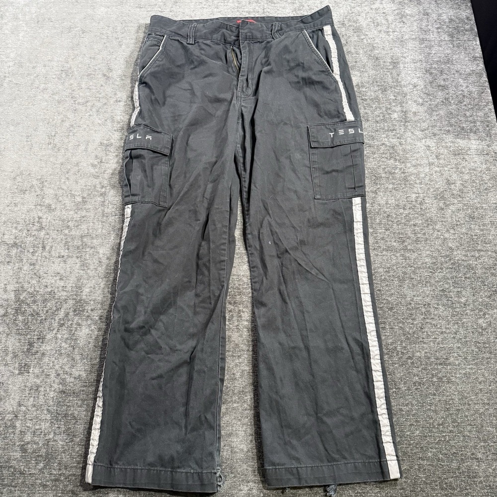 Tesla Work Pants Women's 14x32 Black Reflective Employee Official Cotton Uniform